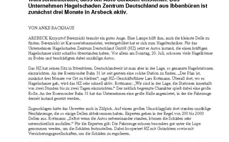  Bericht der Rheinischen Post