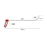Drehgriffhaken, L = 700 mm, d = 9 mm
