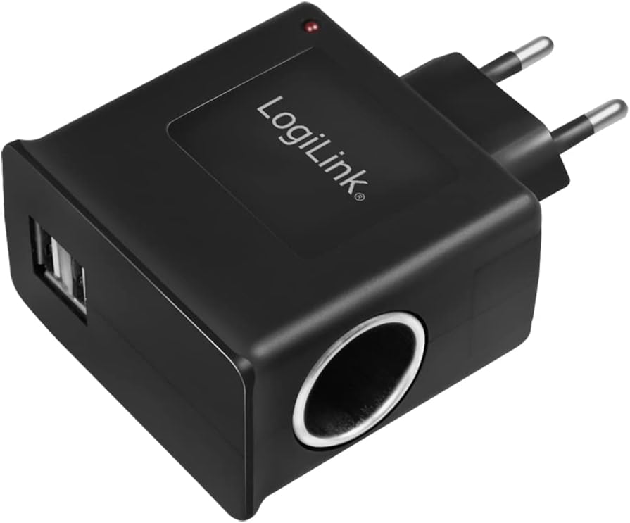 41312ipvriL._AC_SL1200-1.jpg Steckdosenadapter mit KFZ-Steckdose 230 V / 12 V und USB-A – Bild 1